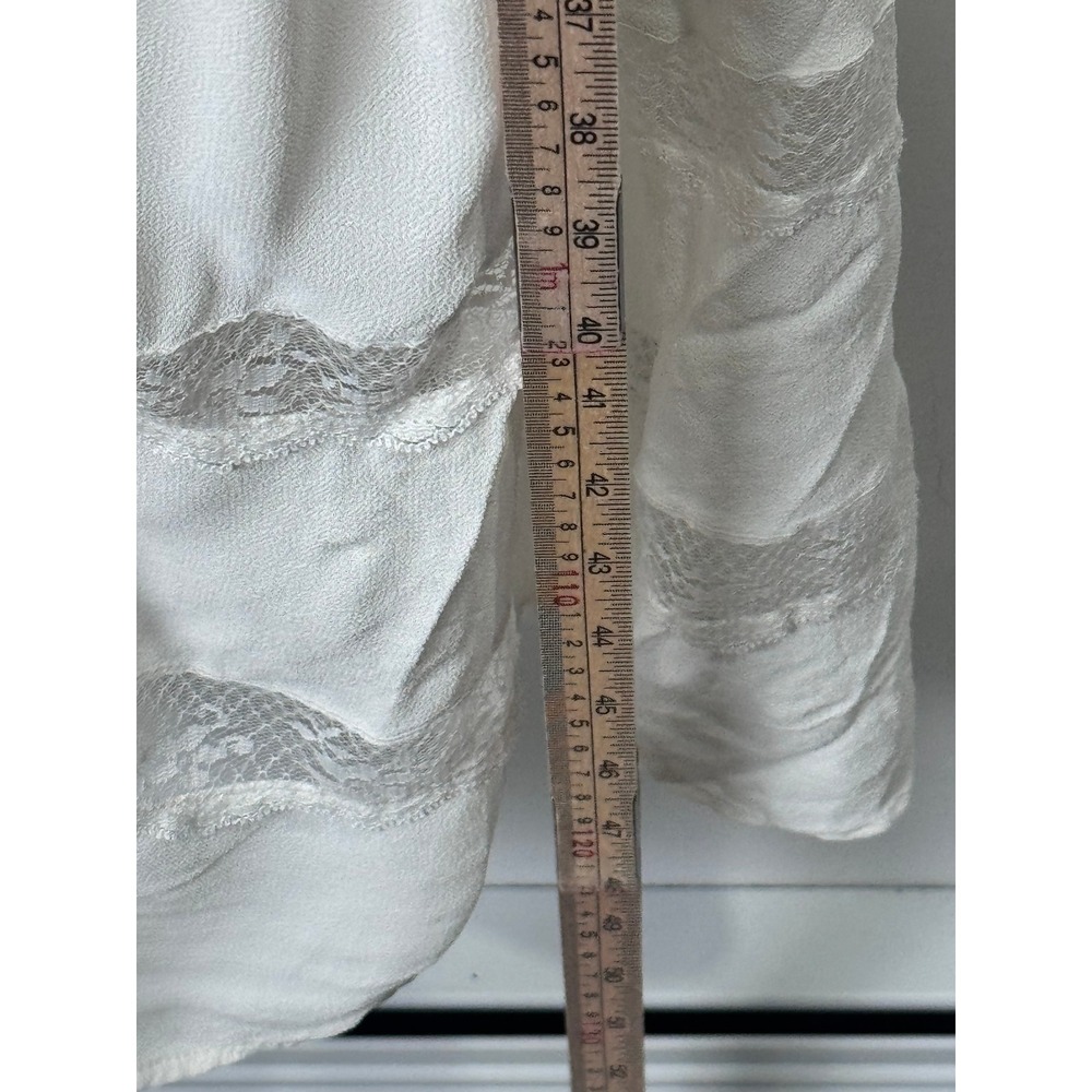 Reformation Natural Wynton Dress White Lace Trim Button Front Size 6 - Picture 9 of 9